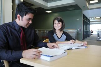 ACC students studying in S-building